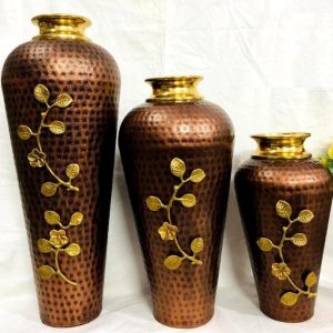 Export Quality Luxury Copper Flower Vase with Hammered Finish for Table Centerpiece, Wedding, and Event Decoration For Export