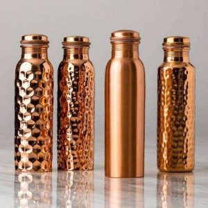 High Strength Polished Copper Bottle with Odor Free Inner Side and Easy Grip Body for School Office and Sports Use from India