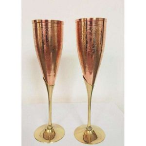 High-Quality Handmade Copper Wine Glass with Polished Surface and Elegant Design Suitable for Serving Drinks and Wine from India