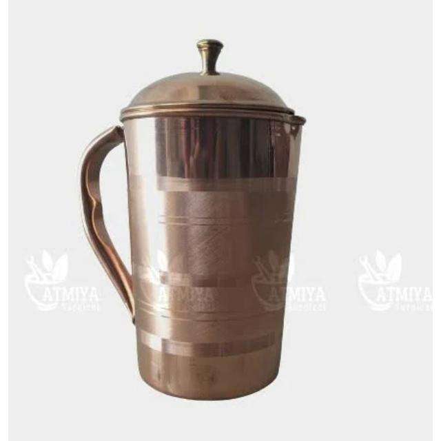 High Quality Solid Copper Jug with Elegant Design Polished Surface & Large Capacity for Home Office and Restaurant Water Storage