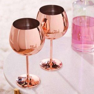 Elegant Premium Copper Wine Glass with Shiny Finish and Modern Look Perfect for Dining Table and Bar Decoration for Bulk Export