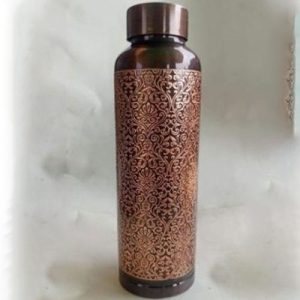 Strong Quality Leakproof Pure Copper Bottle with Heavy Lid and Smooth Surface for Home Use Gym Travel Water Storage from India