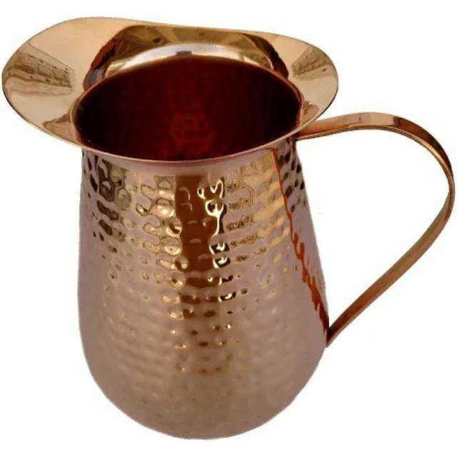 Durable Handcrafted Copper Jug with Smooth Shiny Finish Strong Grip Handle and Perfect Size for Daily Drinking Water Storage