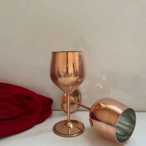 Best Quality Copper Handmade Wine Glass with Polished Texture Perfect for Bar Home Party & Restaurant Use from Indian Supplier