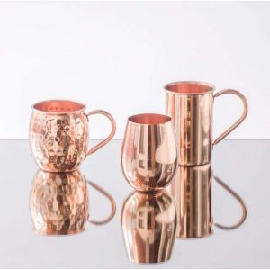 Premium Grade Handcrafted Copper Mug with Thick Wall and Smooth Rim for Cold Drink Moscow Mule Cocktail and Party Use from India