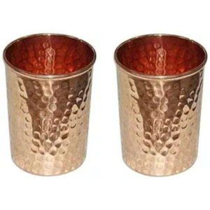 Best Selling Pure Copper Drinking Cup with Handmade Hammered Design for Water Storage Ayurvedic Health Benefits Use from India