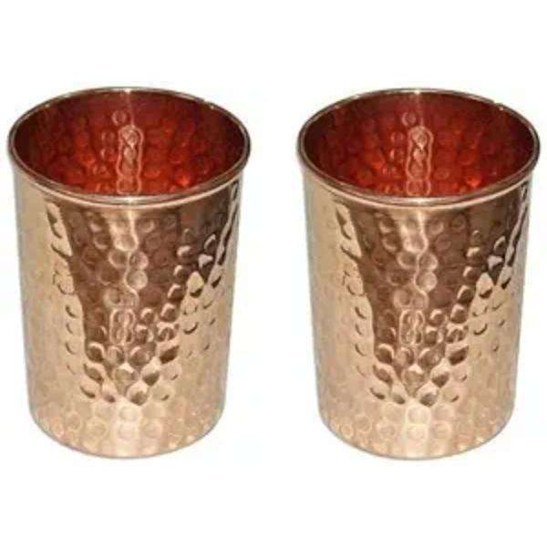 Best Selling Pure Copper Drinking Cup with Handmade Hammered Design for Water Storage Ayurvedic Health Benefits Use from India