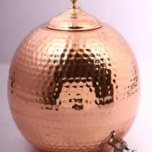 Pure Copper Water Dispenser with Tap Ayurvedic Storage Container for Daily Healthy Drinking Water at Home or Office from India