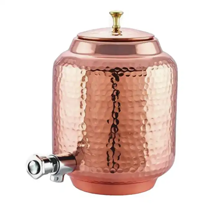 Pure Copper Water Dispenser with Tap Ayurvedic Storage Container for Daily Healthy Drinking Water at Home or Office from India - Image 5