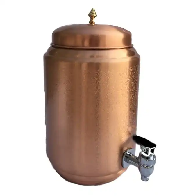 Export Selling Handcrafted Copper Water Dispenser Traditional 5 Litre Pot with Tap for Kitchen Dining & Health Benefits