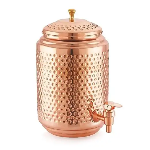 Export Selling Handcrafted Copper Water Dispenser Traditional 5 Litre Pot with Tap for Kitchen Dining & Health Benefits - Image 2
