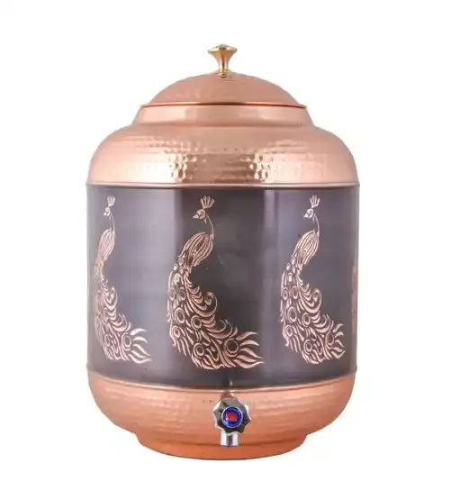 Export Selling Handcrafted Copper Water Dispenser Traditional 5 Litre Pot with Tap for Kitchen Dining & Health Benefits - Image 4