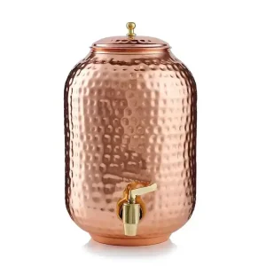 Export Selling Handcrafted Copper Water Dispenser Traditional 5 Litre Pot with Tap for Kitchen Dining & Health Benefits
