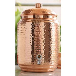 High Quality Leak Proof Copper Water Dispenser with Sturdy Lid and Brass Tap for Long Lasting Fresh and Cool Drinking Water