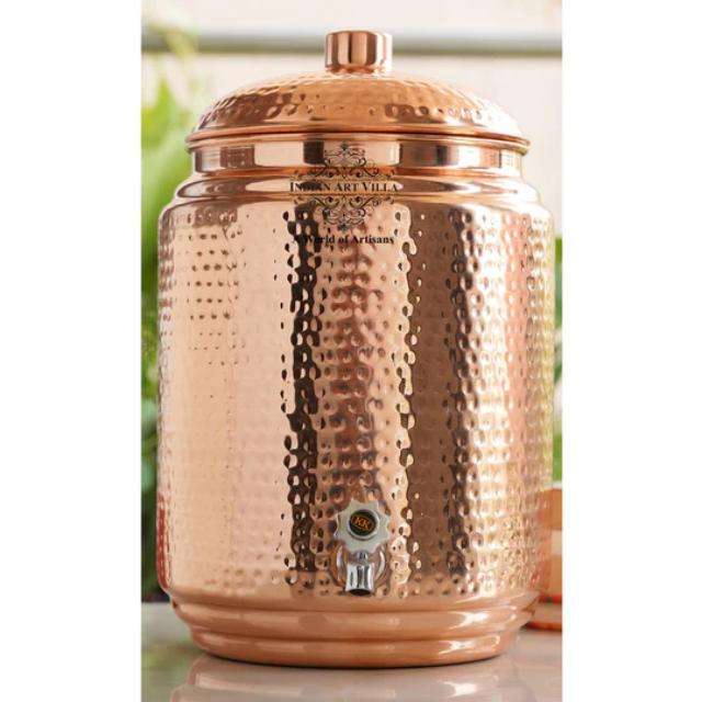 High Quality Leak Proof Copper Water Dispenser with Sturdy Lid and Brass Tap for Long Lasting Fresh and Cool Drinking Water - Image 2