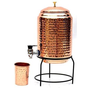 Wholesale Durable Handcrafted Pure Copper Water Dispenser with Rust Free Body and Easy To Use Tap for Refreshing Drinking Water