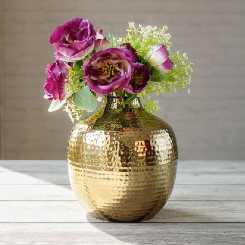Metal flower vase