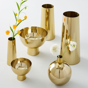 Metal flower vase