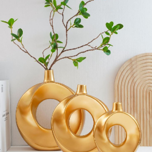 Metal flower vase