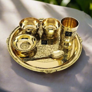 Brass thali set