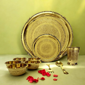 Brass thali set