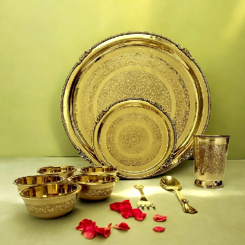 Brass thali set - Image 3