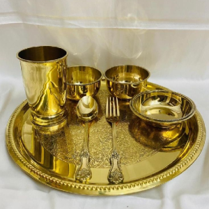Brass thali set
